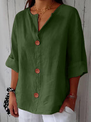 Bluse Damen | Lässig & Leicht mit V-Ausschnitt – Grün
