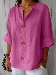 Bluse Damen | Lässig & Leicht mit V-Ausschnitt – Rosa