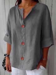 Bluse Damen | Lässig & Leicht mit V-Ausschnitt – Grau
