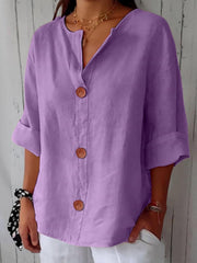 Bluse Damen | Lässig & Leicht mit V-Ausschnitt – Lila