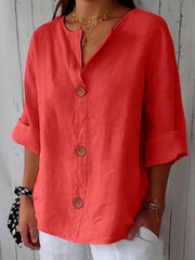 Bluse Damen | Lässig & Leicht mit V-Ausschnitt – Rot