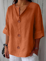 Bluse Damen | Lässig & Leicht mit V-Ausschnitt – Orange