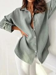 Bluse Damen | Musselin & Lässig – Hellgrün