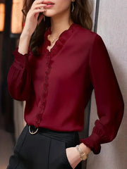 Bluse Damen | Rüschen & Elegant – Rot