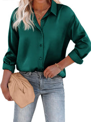 Bluse Damen | Satin & Elegant – Grün