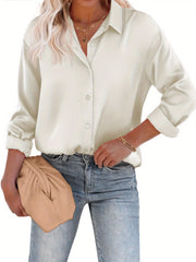 Bluse Damen | Satin & Elegant – Weiß