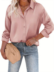 Bluse Damen | Satin-Look & Zeitlos Elegant – Rosa