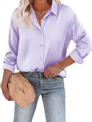 Bluse Damen | Satin-Look & Zeitlos Elegant – Lavendel