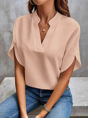 Bluse Damen V-Ausschnitt | Fließender Fall & Eleganter Look – Pink