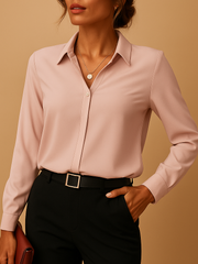 Bluse Damen | V-Ausschnitt & gepflegter Look – Rosa