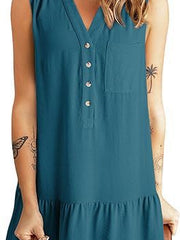 Blusenkleid Damen | Lässig & Mit Rüschensaum – Blau