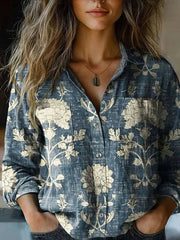 Boho Bluse Damen | Muster-Design & Lässiger Komfort – Blau