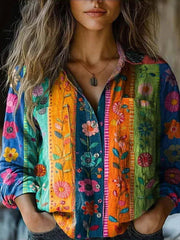 Boho Bluse Damen | Muster-Design & Lässiger Komfort – Mehrfarbig