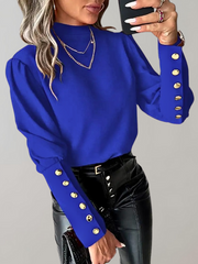 Trendy Damenbluse mit Spitze - Clara – Blau