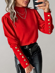 Trendy Damenbluse mit Spitze - Clara – Rot