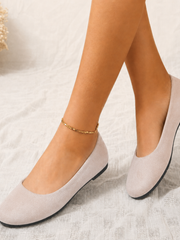 Liselotte | Damen Ballerinas Slip-On Runde Kappe – Beige