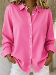 Sophie- Elegante Damenbluse mit Knopfleiste – Fuchsia