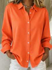 Sophie- Elegante Damenbluse mit Knopfleiste – Orange