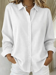 Sophie- Elegante Damenbluse mit Knopfleiste – Weiß