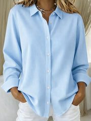 Sophie- Elegante Damenbluse mit Knopfleiste – Blau