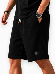 Nathan | Herren Shorts mit Kordelzug und Taschen – Schwarz