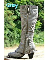 Valentina | Elegante Kniestiefel Mit Blockabsatz Für Damen – Grau