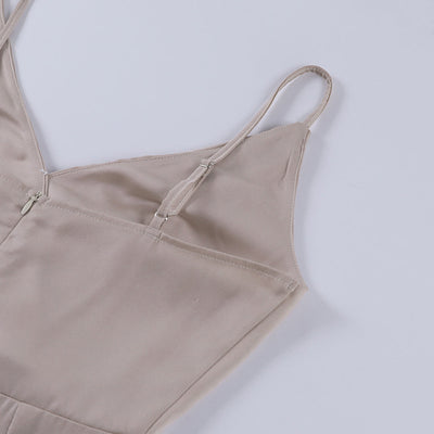 Elegantes Damen-Abendkleid mit V-Ausschnitt & hohem Schlitz
