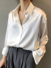 Damen Bluse | Dezenter Glanz & mühelos gepflegter Look – Weiß