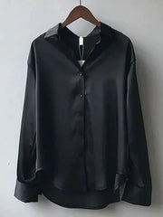 Damen Bluse | Dezenter Glanz & mühelos gepflegter Look – Schwarz