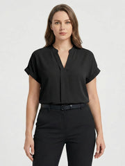 Damenbluse Damen | Locker tailliert & Pflegeleichter Look – Schwarz