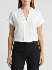 Damenbluse Damen | Locker tailliert & Pflegeleichter Look – Weiß