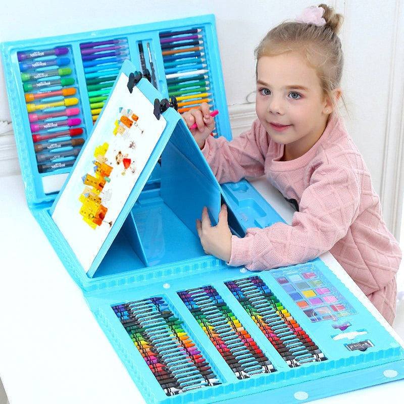 6-in-1 Kreativbox mit Mal- und Bastelmaterial für Kinder – Kompakt & vielseitig