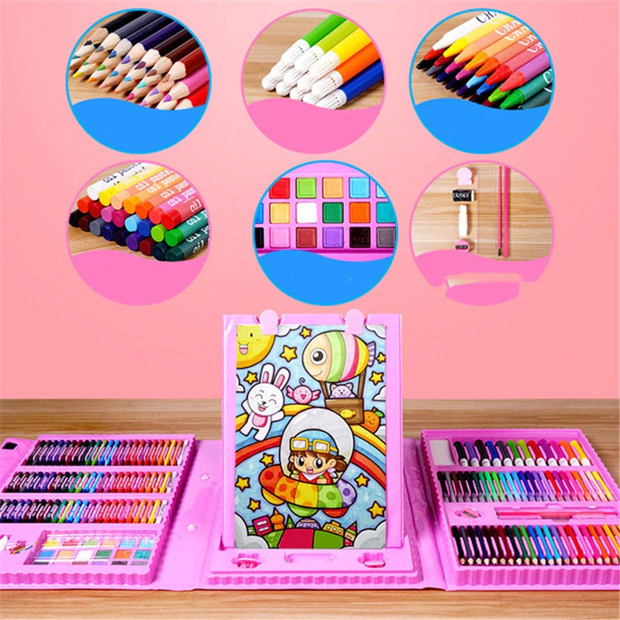 6-in-1 Kreativbox mit Mal- und Bastelmaterial für Kinder – Kompakt & vielseitig