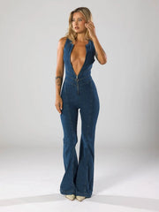 Denim Jumpsuit Damen | Figurbetont & Mit Knopfleiste – Blau