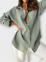 Tabea | Elegante Damenbluse mit sanftem Fall – Olive