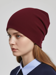 Slouchy Beanie mit weichem Komfort in Einheitsgröße – Weinrot