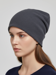 Slouchy Beanie mit weichem Komfort in Einheitsgröße – Dunkelgrau