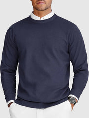 Corvyn - Soft-Touch Rundhals-Pullover – Blau