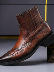 Jonas | Stilvoll Handgefertigte Italienische Lederstiefel Für Herren – Cognacbraun