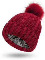 Wolff | Gefütterte Strickmütze für den Winter – Rot