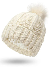 Wolff | Gefütterte Strickmütze für den Winter – Creme