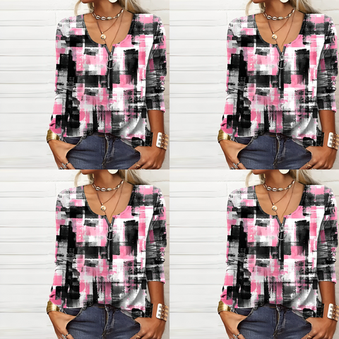 Nordic - stylische damenbluse mit modernem print