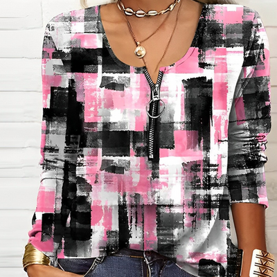 Nordic - stylische damenbluse mit modernem print