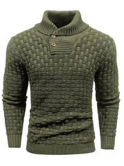 Herrenpullover Mit Schalkragen Und Strickmuster - Lenny – Hellgrün