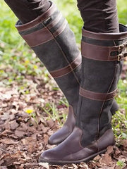 Amalia | Wasserdichte Kniehohe Lederstiefel Für Damen – Kaffee