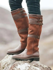 Amalia | Wasserdichte Kniehohe Lederstiefel Für Damen – Braun