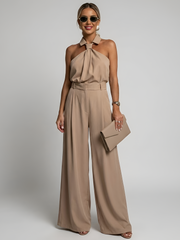 Jumpsuit Damen | Halterneck & Elegant – Khaki