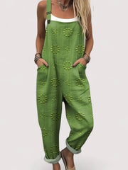 Jumpsuit Damen | Latzoverall & Florales Muster – Grün