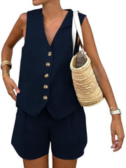 Jumpsuit Damen Set | Elegant & Tailliert – Dunkelblau