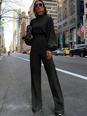 Jumpsuit Damen | Weitbein & Elegant – Schwarz